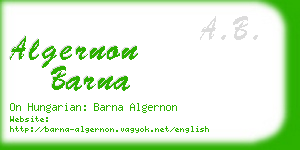 algernon barna business card